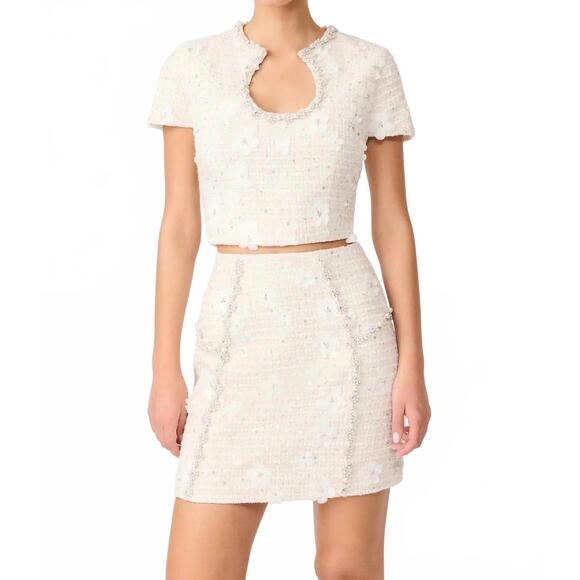 ELLIATT Other - NEW ELLIATT ellouise embellished tweed set in white